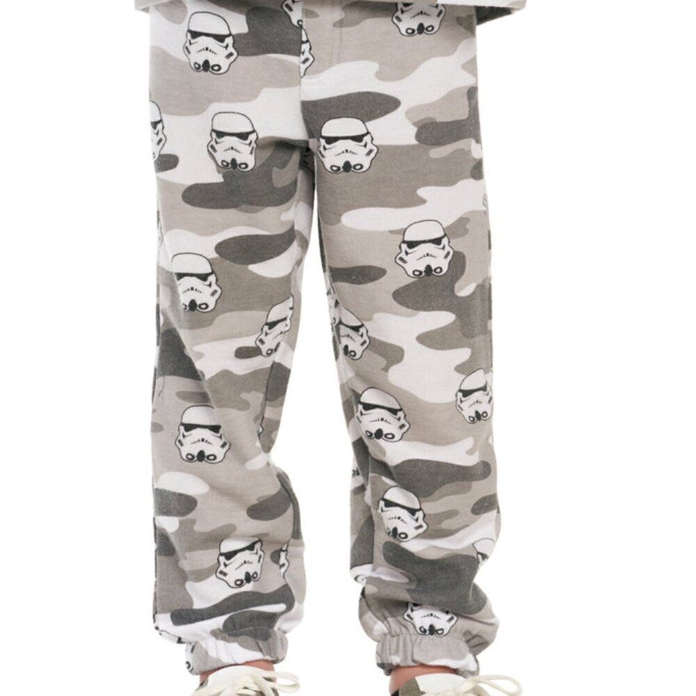 NWT Chaser Star Wars  Grey Camo Stormtrooper Toss Slouchy Pant Kids Size 8